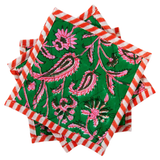 Candy Cane Evergreen Quilted Placemats, Dinner Napkins, Coasters & Tablecloths
