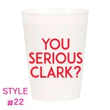 (26 Styles) Set of 10 16oz Frosted Reusable Cups + Design Your Own Bulk Option
