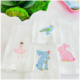 Metallic Gold Embroidered Easter & Ginger Jar Huck Guest Towels