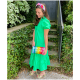 Hand Beaded Metallic Rainbow Veuve Bag with Optional Shoulder Chain