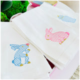 Metallic Gold Embroidered Easter & Ginger Jar Huck Guest Towels