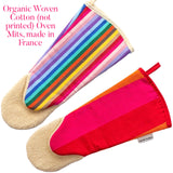 Organic Woven Cotton (not printed) Oven Mits, made in France