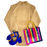 Handmade Silk Velvet Rainbow Harper Bag, Handmade in Turkey