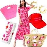 Hand Beaded Monogrammed Lips Bag with Optional Shoulder Chain