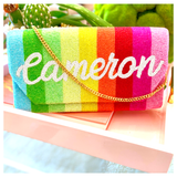 Hand Beaded Name Bags in 2 Styles with Optional Chain