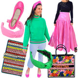 Pink Leather Foldable Sandring Flats with Double Cushion Insole & Travel Purse, made in London