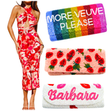 Hand Beaded Monogrammed Lips Bag with Optional Shoulder Chain