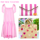 Handmade Beaded Hearts Canvas Bag