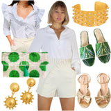 Turquoise, Aquamarine & 18K Gold Plated Jewelry