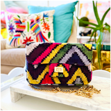 Handmade Silk Velvet Pink & Red Dolly Bag & π Brooke Bag, Handmade in Turkey