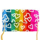 Hand Beaded Metallic Rainbow Veuve Bag with Optional Shoulder Chain