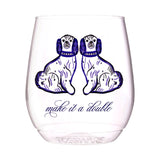 (12 styles) Set of 4 UNBREAKABLE Stemless Wine Glasses, made from Recycled Plastic