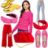 Pink Leather Foldable Sandring Flats with Double Cushion Insole & Travel Purse, made in London
