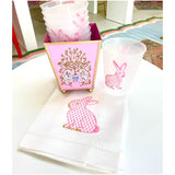 Metallic Gold Embroidered Easter & Ginger Jar Huck Guest Towels