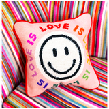 Needlepoint “Love Is Love Is Love” Pillow with Velvet Back
