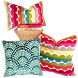 Handcrafted Velvet Scalloped Rainbow Pillows (in 2 SIZES)