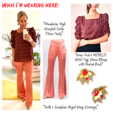 Mandarin Satin High Waisted Flare Leg Side Zip Pants with Banded Waist