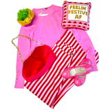 Handmade Silk Velvet Pink & Red Dolly Bag & π Brooke Bag, Handmade in Turkey