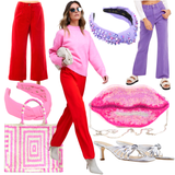 Hand Beaded Matte Rainbow or Lips Bag with Optional Shoulder Chain