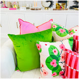 22” Reversible Cotton Parker Pillows with Feather Down Insert