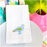 Metallic Gold Embroidered Easter & Ginger Jar Huck Guest Towels