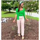 Baby Pink High Waisted Button Front Jeany Pants