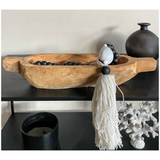 Hand Carved 20” Solid Teak Bowl (heavy)