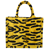 Hand Woven Silk Ikat Golden Tiger & Black & Gold Geo Totes