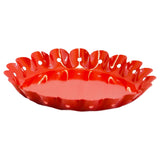 8.5” Enameled Tin Wavy Ruffle Trays