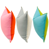 22” Reversible Cotton Parker Pillows with Feather Down Insert