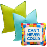 22” Reversible Cotton Parker Pillows with Feather Down Insert
