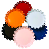 8.5” Enameled Tin Wavy Ruffle Trays