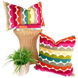 Handcrafted Velvet Scalloped Rainbow Pillows (in 2 SIZES)