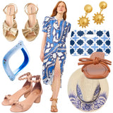 Turquoise, Aquamarine & 18K Gold Plated Jewelry