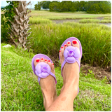 Lavender Flower Jelly Thong Sandal