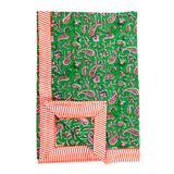 Candy Cane Evergreen Quilted Placemats, Dinner Napkins, Coasters & Tablecloths