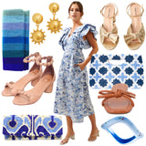 Turquoise, Aquamarine & 18K Gold Plated Jewelry