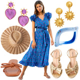 Turquoise, Aquamarine & 18K Gold Plated Jewelry