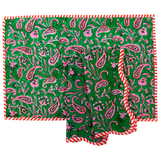 Candy Cane Evergreen Quilted Placemats, Dinner Napkins, Coasters & Tablecloths