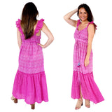 Aspiga Organic Cotton Ruffle Laura Dress with Mother of Pearl Buttons