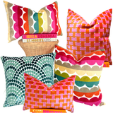 Handcrafted Velvet Scalloped Rainbow Pillows (in 2 SIZES)
