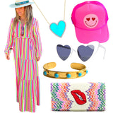 Turquoise, Aquamarine & 18K Gold Plated Jewelry