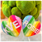 Kids Beaded Rainbow Monogrammed Heart Bag