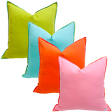 22” Reversible Cotton Parker Pillows with Feather Down Insert