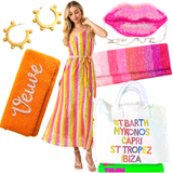 Hand Beaded Matte Rainbow or Lips Bag with Optional Shoulder Chain