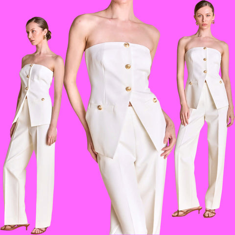 Ivory Gold Button Lindy Pant Set (sold separately)