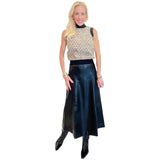 Black Butter Soft Leather Bitsy Skirt