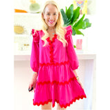 Pink & Red Ric Rac Dalton Dress