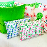 Handmade Linen Mahjong Lumbar Pillows