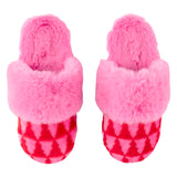 Pink & Red Fuzzy Slippers